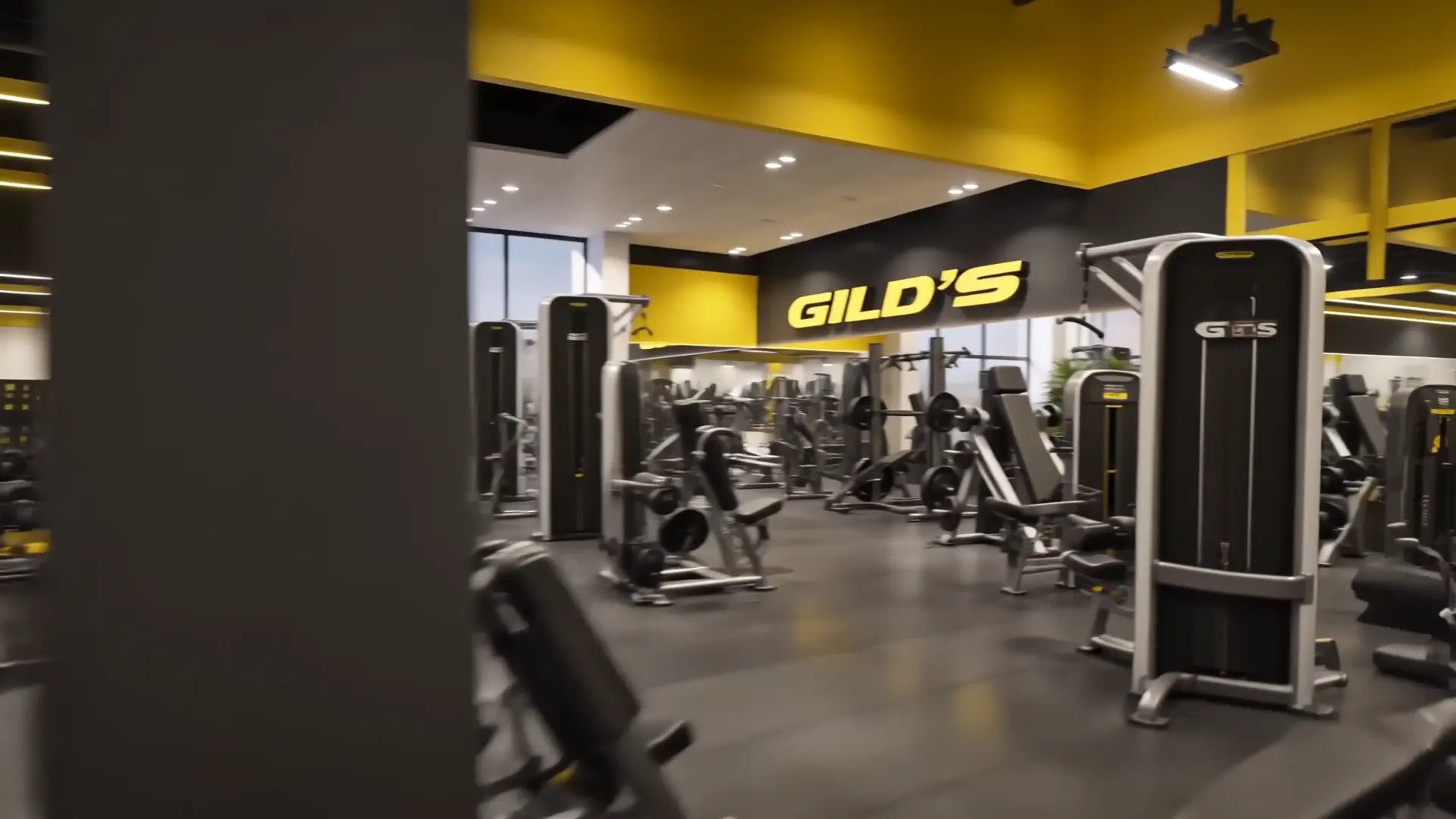 Sala de fuerza con racks y bancos